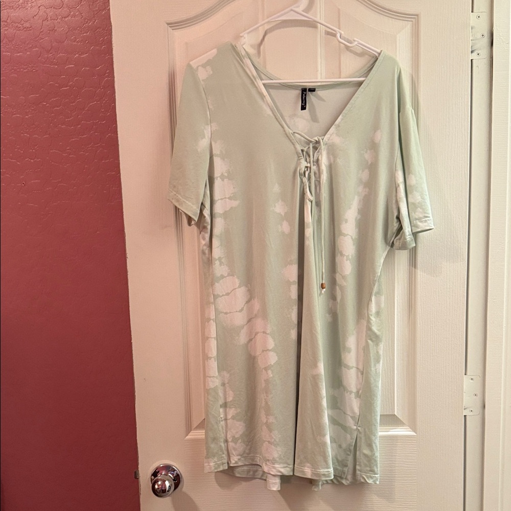 Light Green Tie-Dye Women's Swim Coverup